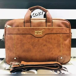 5 Zip Compartments, Office Laptop Bag For Men's - Dark Brown