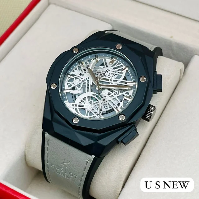 Hublott 7A High Quality Date Working Quartz Movement Men's Watch - Black