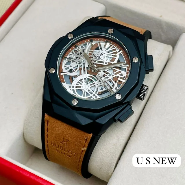 Hublott 7A High Quality Date Working Quartz Movement Men's Watch - Black