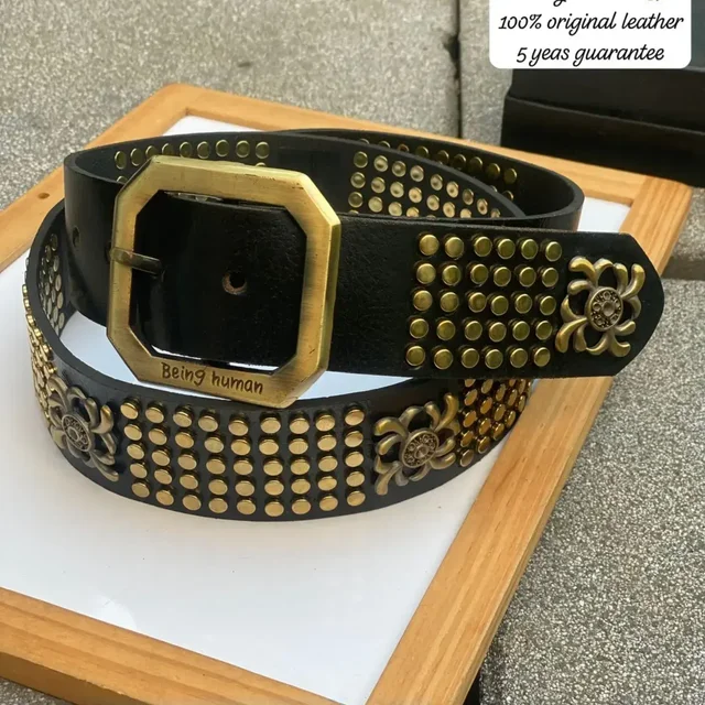 Being Human Original Pure Leather Belt - black