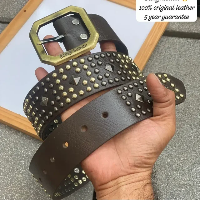 Being Human Original Pure Leather Belt for Men - brown