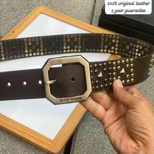 Being Human Original Pure Leather Belt for Men - brown