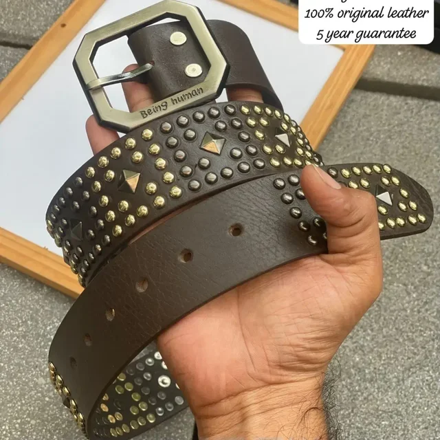 Being Human Original Pure Leather Belt for Men - brown