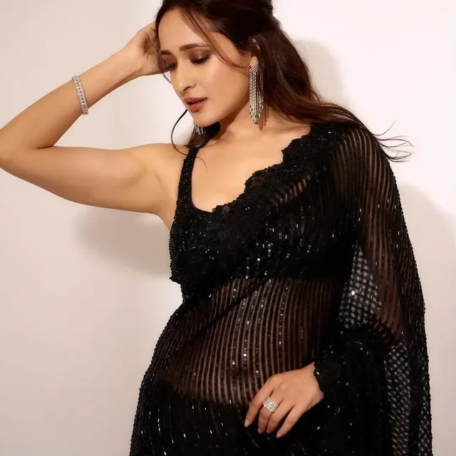 Black Party Wear Sequence Work Saree In Best Price
