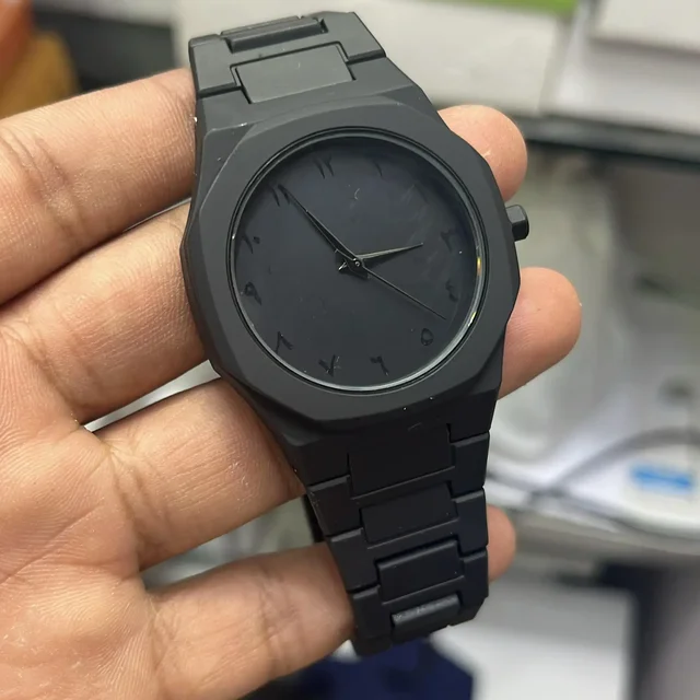 Black white Urdu arabic watch - Black