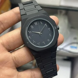 Black white Urdu arabic watch - Black