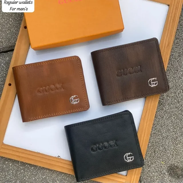 GUCCI Buy 1 Get 1 Free Gucci men’s faux leather wallet - Coffe