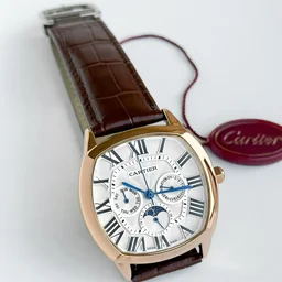 Cartier sporty leather strap watch in best price - Brown