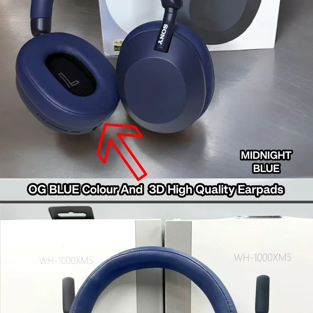Sony Extra Bass Headphones WH- 1000XM5 , With 3D Cotton Earpads - Black