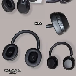 Sony Extra Bass Headphones WH- 1000XM5 , With 3D Cotton Earpads - Black