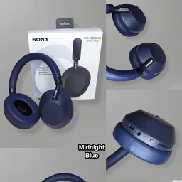 Sony Extra Bass Headphones WH- 1000XM5 , With 3D Cotton Earpads - Black