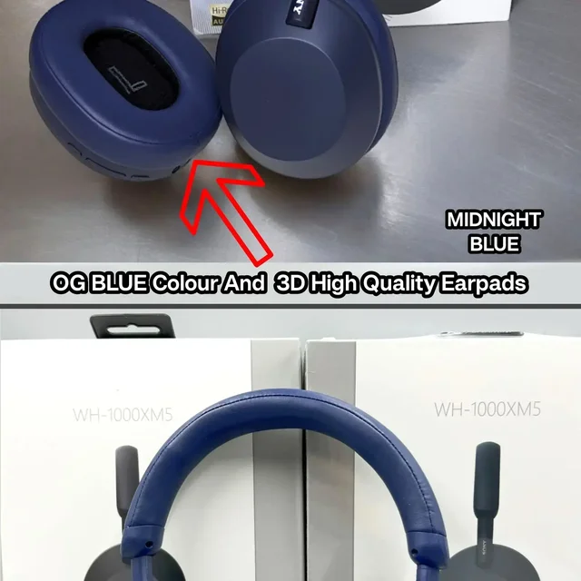 Sony Extra Bass Headphones WH- 1000XM5 , With 3D Cotton Earpads - Black