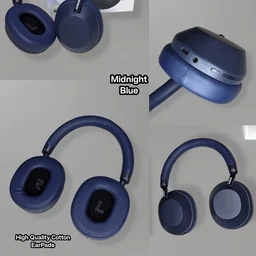 Sony Extra Bass Headphones WH- 1000XM5 , With 3D Cotton Earpads - Black