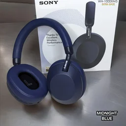 Sony Extra Bass Headphones WH- 1000XM5 , With 3D Cotton Earpads - Black