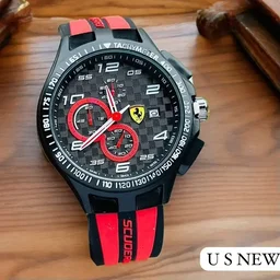 👍 🖤FERRARI New Arrival’s New King Premium Swiss new style Boy's Sporty Watch - Red