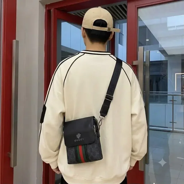 Gg Supreme Canvas Mens Crossbody Sling Bag - brown