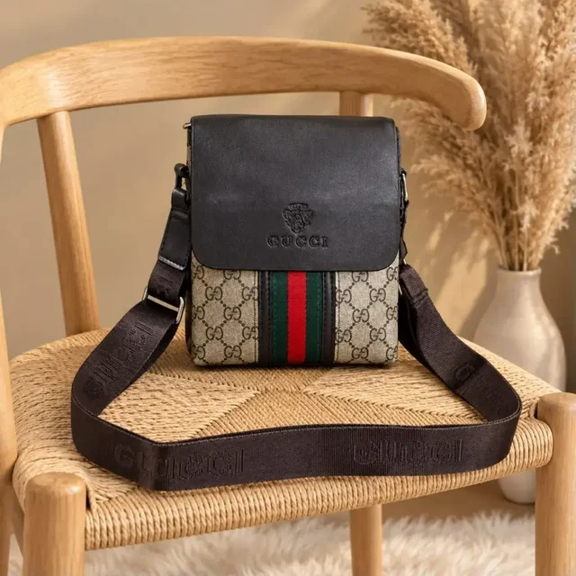 Gg Supreme Canvas Mens Crossbody Sling Bag - brown