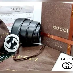 Gucci 40mm Reversible Belt Double Print Strap - Black
