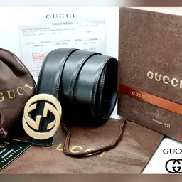 Gucci 40mm Reversible Belt Double Print Strap - Black