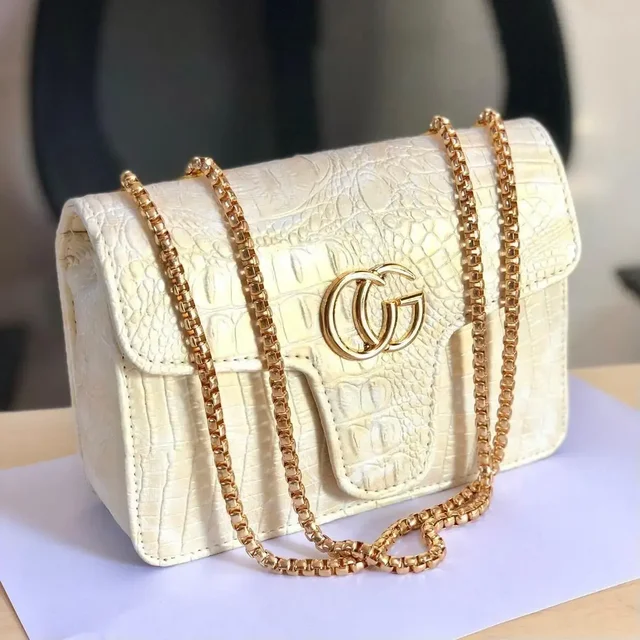 GUCCI Gucci Croco Buy One Get One Freee Sling Bag - White