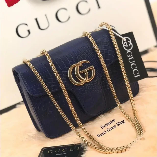 GUCCI Gucci Croco Buy One Get One Freee Sling Bag - White