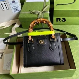 GUCCI Gucci Imported luxury diana mini wooden top handdle luxury fashion for women - Black