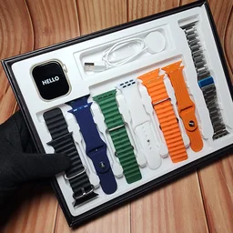 Hello 7 In 1 Smart watch Combo Pack - Black