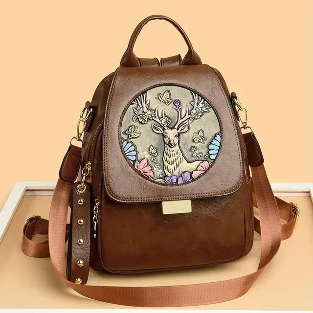 Imported backpack for Girls - #brown