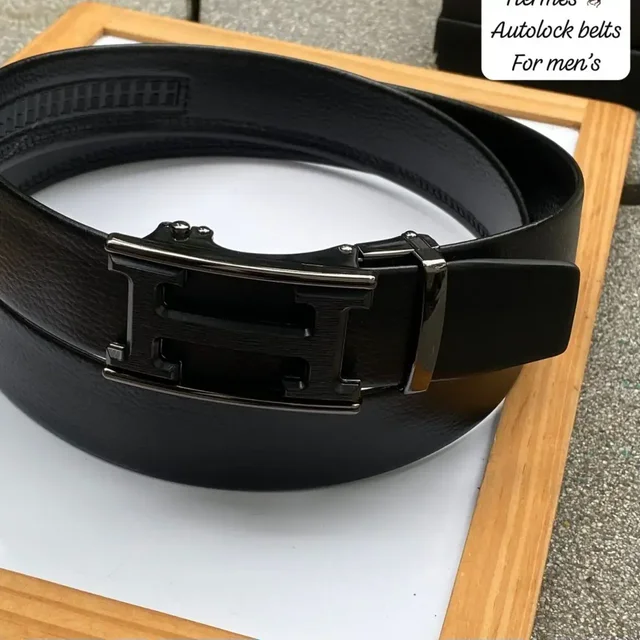 Imported Leather Belt for Men Hermes - Black