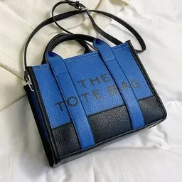 Imported Leather Luxury Tote Bag For Women's - Blue
