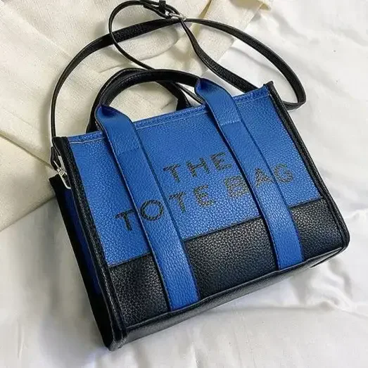 Imported Leather Luxury Tote Bag For Women's - Blue