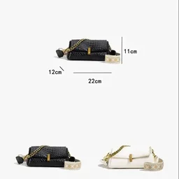 Imported Sling Bag With Broadbelt White And Black - Black