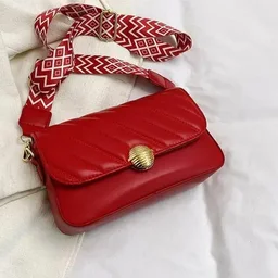 Imported Very Stylish Sling Bag With Broad Belt - Red