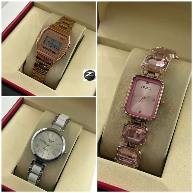 Ladies Watch 3-Piece Combo Super Sunday Sale - pink