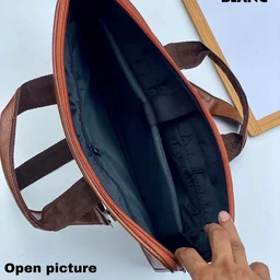 MONT BLANC Leather Laptop bag for office use - #6e3232