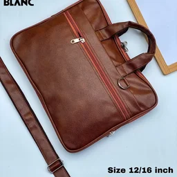 MONT BLANC Leather Laptop bag for office use - #6e3232