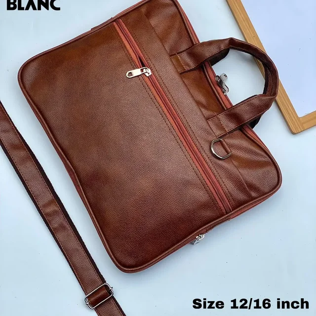 MONT BLANC Leather Laptop bag for office use - #6e3232