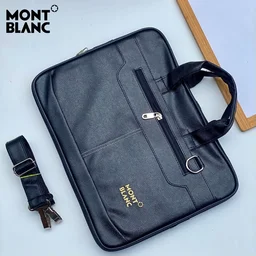 MONT BLANC Leather Laptop bag for office use - #6e3232