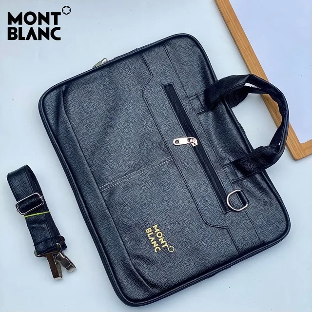 MONT BLANC Leather Laptop bag for office use - #6e3232