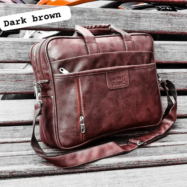 Leather Leptop Bag I'm Best Price - Black