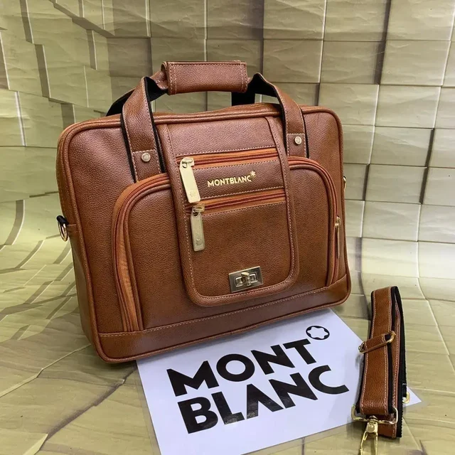 Leather Leptop Bag I'm Best Price - Black