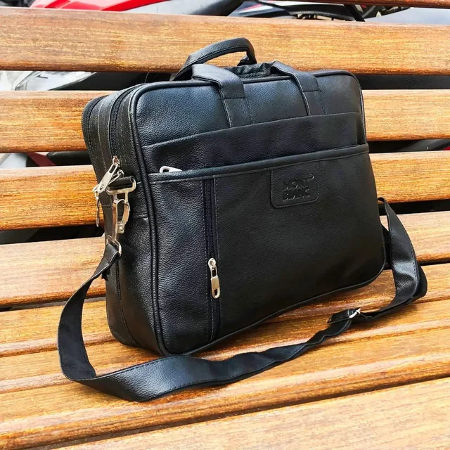 Leather Leptop Bag I'm Best Price - Black