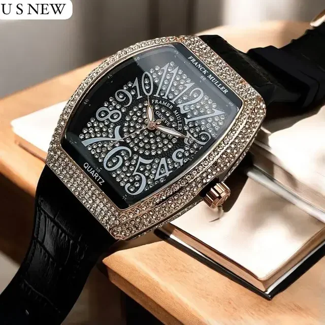 Franck muller Luxury Frank Muller Leather Diamond Addition In Best Price - White