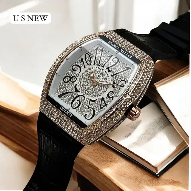 Franck muller Luxury Frank Muller Leather Diamond Addition In Best Price - White