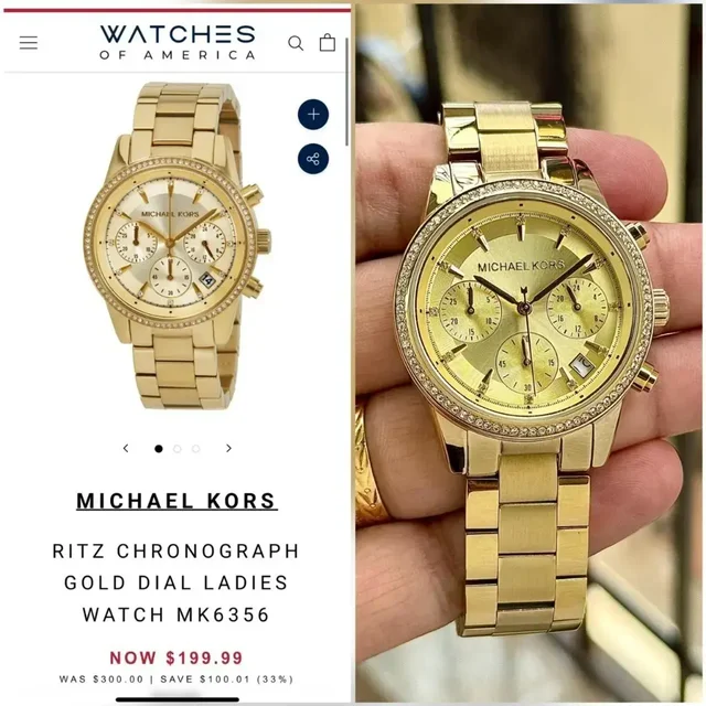Michael Kors Ritz Cute rose gold Pink white gold Chronograph Collection - gold