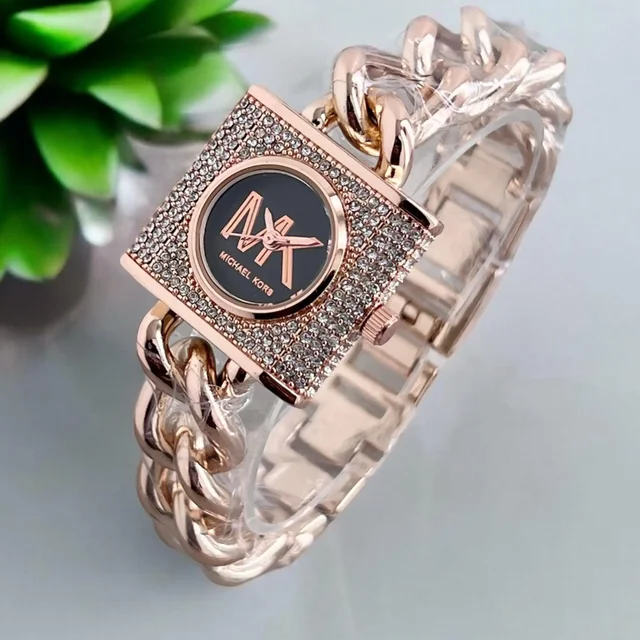 Mk Diamond Premium Watch For Womens - rosegold