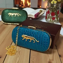 New croco sabya sachi clutch for party use and gifting - Black