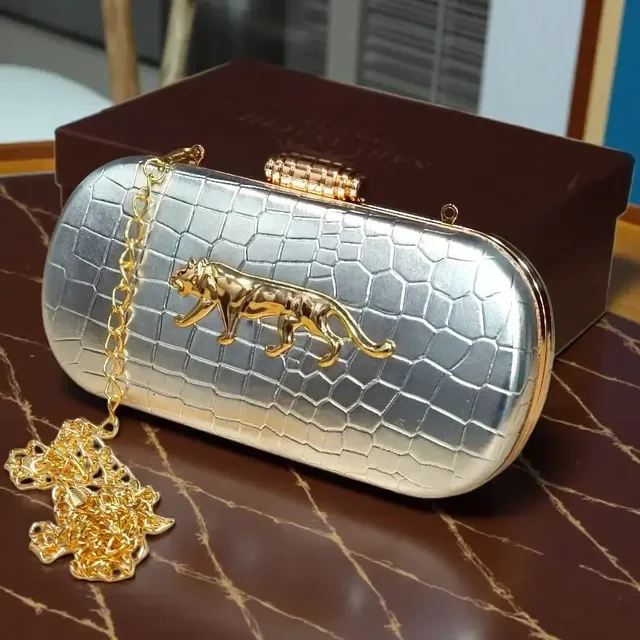 New croco sabya sachi clutch for party use and gifting - Black