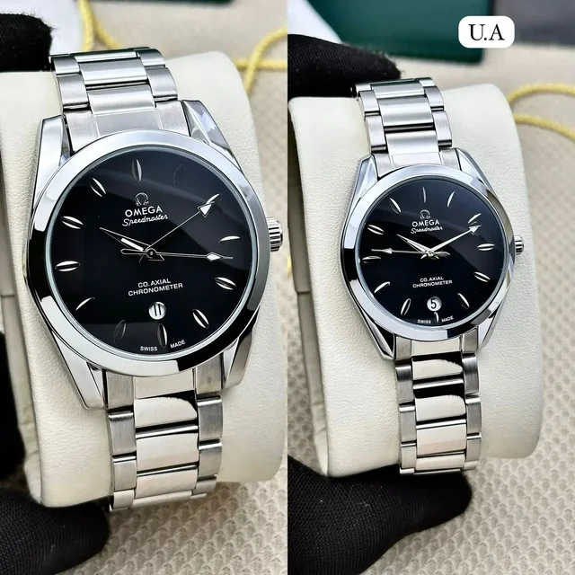 Omega Couple Watch Best Anniversary Gift - Black