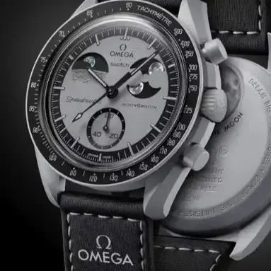 Omega Moon Swatch trendy watch - black